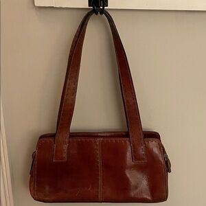 Vintage Fossil Brown Leather Baguette Shoulder Bag